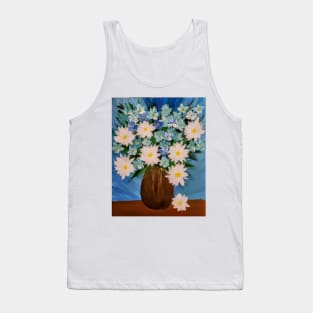 Some mixed flowers in a bronze vase . Tank Top